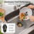 3/4 HP Garbage Disposal for Kitchen Sink, Gray Food Waste Disposer with 3500 RPM 4 Stage Grinding, ABS and Stainless Steel Under Sink Disposal Unit with Air Switch for Home Kitchen Cleanup