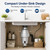3/4 HP Garbage Disposal for Kitchen Sink, Silver Food Waste Disposer with 3500 RPM 4 Stage Grinding, ABS and Stainless Steel Under Sink Disposal Unit with Air Switch for Home Kitchen Cleanup
