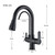 Matte Black Kitchen Faucet with Filtered Water 360 Rotation Pull Out Spray 3 Ways Sink Mixer Smart Faucet Black Chrome Finish.
