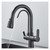 Matte Black Kitchen Faucet with Filtered Water 360 Rotation Pull Out Spray 3 Ways Sink Mixer Smart Faucet Black Chrome Finish.