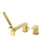 ZOCWJK Bathroom Waterfall Mixer Tap Black Double Lever Mixer Tap 4 Hole Deck Mounted Bath Taps for Bathtub and Shower,Brushed Gold