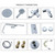 Silver Shower Set Four Gear Copper Shower Faucet Large Top Spray Automatic Decontamination with Spray Gun Beautiful and Practical Shower