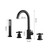 4 Hole Bath Taps Black Bath Mixer Taps with Shower 360 Swivel Spout Double Lever Pull Out Tap,Black