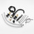 4 Hole Bath Taps Black Bath Mixer Taps with Shower 360 Swivel Spout Double Lever Pull Out Tap,Black