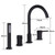 ZOCWJK Bath Shower Mixer Tap Black 3 Hole Bath Tap Set 360 Swivel Spout Single Lever Mixer Tap Bathroom Mixer Tap with Shower,Black