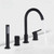 ZOCWJK Bath Shower Mixer Tap Black 3 Hole Bath Tap Set 360 Swivel Spout Single Lever Mixer Tap Bathroom Mixer Tap with Shower,Black