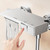 POLGDW Wall Mounted Waterfall Bath Tap Single Handle Faucet Bath Shower Mixer Tap with Rigid Riser Shower Rail Kit Chrome