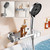 POLGDW Wall Mounted Waterfall Bath Tap Single Handle Faucet Bath Shower Mixer Tap with Rigid Riser Shower Rail Kit Chrome