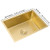 Brushed Gold Stainless Steel Undermount Kitchen SinkSquare BuiltIn Design with Faucet and Drain for Modern Home Décor