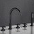 5 Hole Bath Tap Black Bathtub Tap Deck Mounted Bath Shower Mixer Tap 360 Rotating Double Lever Tap,Black