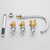 5 Hole Bath Tap Black Bathtub Tap Deck Mounted Bath Shower Mixer Tap 360 Rotating Double Lever Tap,Black