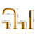 ZOCWJK Bath Shower Mixer Tap Black 4 Hole Deck Mounted Bath Taps 360 Rotating Shower for Taps On Bath,Chrome