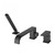 ZOCWJK Bath Shower Mixer Tap Black Waterfall Tap with Shower Deck Mounted Bath Mixer Tap Shower Head for Bath Taps,Black