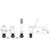 ZOCWJK Bath Shower Mixer Tap Black Waterfall Tap with Shower Deck Mounted Bath Mixer Tap Shower Head for Bath Taps,Black