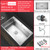 80x45 CM Stainless Steel 304 Sink with Pull-Down Faucet Telescopic Basket Kitchen BasinModern Design Standard Model