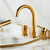 ZOCWJK 4 Hole Bath Shower Mixer Tap Black Bath Tub Mixer Tap with Shower 360 Rotating Tap Single Lever Mixer Tap,Gold