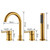 ZOCWJK 4 Hole Bath Shower Mixer Tap Black Bath Tub Mixer Tap with Shower 360 Rotating Tap Single Lever Mixer Tap,Gold