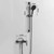 POLGDW Wall Mounted Bath Shower Mixer Tap Black 2 Hole Waterfall Bath Tap Shower Riser Bathtub Faucet