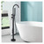 Kitchen Faucet, Matte Black Brass Bathroom Tub Faucet, Floor Mounted Free Standing Bathtub Shower Mixer Taps, Hot Cold Water Crane Swivel Spout for Kitchen Sink, Bar, Farmhouse, Laundry(Gun grey)