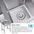 JIANSMZ Silver Commercial Kitchen Sink, Free Standing Single Bowl Sink with Strainer and Faucet 304 Stainless Steel Prep & Utility Sink for Indoor Outdoor Bathroom Restaurant FA