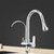 PENGKTXXY Kiten Faucet 3 in 1 Teltable Hot and Cold Pure Water 360 ° Rotation Single Hole Faucets for Kiten Sinks-Black (Color : Cromo)
