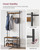 VASAGLE Coat Rack, Hall Tree with Shoe Storage Bench, 3-in-1, Steel Frame