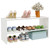 Zuyachuza 2-Tier White Shoe Rack Organizer, Wooden Shoe Shelf for Closet, Stackable Metal Wood Combination Small Shoe Racks Shelves for Closets, Entryway,Small Space,Hallway,Bedroom,Bathroom
