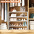 Zuyachuza 2-Tier White Shoe Rack Organizer, Wooden Shoe Shelf for Closet, Stackable Metal Wood Combination Small Shoe Racks Shelves for Closets, Entryway,Small Space,Hallway,Bedroom,Bathroom