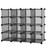 SONGMICS Shoe Rack, 16 Cubes Plastic Shoe Storage Organizer