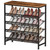 NEWBULIG 5 Tiers Shoe Rack for Entryway, Metal, Adjustable, 29.5" W, Brown