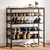 NEWBULIG 5 Tiers Shoe Rack for Entryway, Metal, Adjustable, 29.5" W, Brown