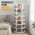 MAGIC UNION Rotating Shoe Rack Tower 7 Tier Organizer, White