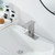 GGStudy Automatic Sensor Touchless Bathroom Sink Faucet with Hole Cover Plate Vanity Faucets Hands Free Waterfall Bathroom Water Tap with Control Box and Temperature Mixer Brushed Nickel