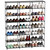 SMILHELTD Large Shoe Rack 3 Row 8 Tier Sneaker Storage Organizer 48 Pairs