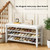 Taitiy Shoe Bench with 3 Tier Adjustable Shelves Rubberwood Entryway 39.4''