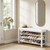 Taitiy Shoe Bench with 3 Tier Adjustable Shelves Rubberwood Entryway 39.4''