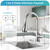 LUFG Polished Chrome LED Kitchen Faucet with Pull Down Sprayer