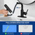 Matte Black Bathroom Faucet with Pull Down Sprayer, 6 Water Mode, Single Handle, 1 or 3 Hole Bathroom Sink Faucet with Pop Up Drain for RV Bar Laundry Vanity