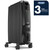 DeLonghi Dragon Digital Oil Filled Radiator Heater, 1500W Electric Space Heater for indoor use, programmable timer, Energy Saving, full room heater with safety features TRD40615EBK, 16"x10"x26", Black