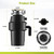 DC 3/4 HP Garbage Disposal Quiet 60dB with Power Cord, Continuous Feed
