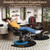 Baasha Professional Barber Chair, Black and Red Reclining Salon Chair with Adjustable Headrest, 360° Swivel Hydraulic Lift, 680mm Heavy-Duty Base, Thick Cushion, 550 lbs Capacity