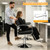 Dziwenul 4PCS Swivel Styling Salon Chair with Hydraulic Pump,Silver + Black