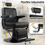 KIIUMI Retro Barber Chair, All Black Salon Chair with Metal Frame, Wide Seat Cushion and Removable Headrest, Professional Hairdresser Chair for Braiding and Styling Services