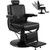 KIIUMI Retro Barber Chair, All Black Salon Chair with Metal Frame, Wide Seat Cushion and Removable Headrest, Professional Hairdresser Chair for Braiding and Styling Services
