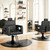 Black Salon Chair for Hair Stylist, Reclining Barber Chair for Barbershop