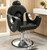 HXBOAUVS Salon Chair for Hair Stylist, Reclining Salon Chair with Adjustable Height, 360°Swivel Barber Salon Chair with Hydraulic Pump for Home & Barbershop, Black and Silver
