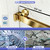 Juaroy Frameless Sliding Glass Shower Door, 56-60" W x 76" H, Brushed Gold