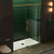 Woodbridge 56-60" W x 80" H Frameless Single Sliding Shower Door with Tempered Glass & Explosion Proof Film in Brushed Gold Finish