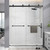 Frameless Double Sliding Shower Door 67"-72" Wx72 H,1/4"(6mm) Matte Black