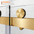 Brushed Gold 60''x 62'' Frameless 3/8" Glass Shower Door for Bathtub